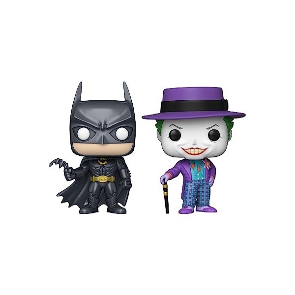 Funko Pop! Heroes: Batman - 1989 - 2 Pack Joker & Batman - Metallic - DC Comics - Exclusivité Amazon - Figurine en Vinyle