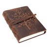 MOONSTER® Carnet de Notes en Cuir Arbre de Vie - Bloc Note Fait Main pour Hommes et Femmes Pages Vierges 20x15 cm - Carnet de