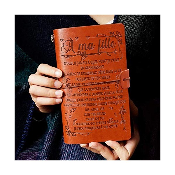 Welsky Cadeaux Danniversaire de Graduation - à Ma Fille Cuir Journal - profiter de la ballade Ne jamais oublier votre chemin