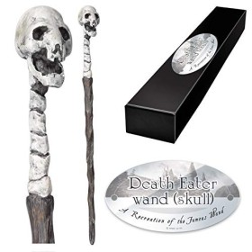 The Noble Collection - Death Eater Skull Character Wand - 14in 35cm Wizarding World Wand with Name Tag - Harry Potter Film 