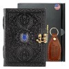 Urban Leather Grimoire en cuir - Livre des ombres de Wicca avec triple lune - Journal gothique avec pages vierges non lignées