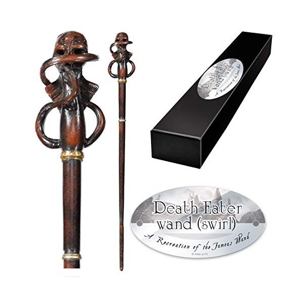 The Noble Collection - Death Eater Swirl Character Wand - 14in 35cm Wizarding World Wand with Name Tag - Harry Potter Film