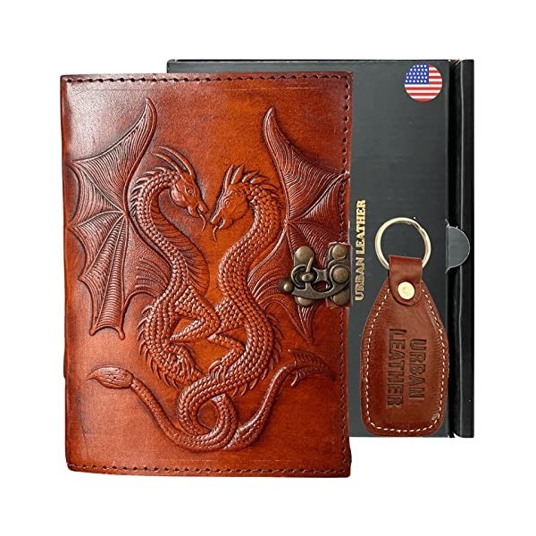 Journal Urban Leather Dungeons And Dragons Dnd Avec Fermoir Verrouillable, Pages Non Lignées, Écriture Manuscrite Et Croquis,