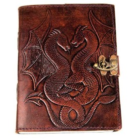 Journal Urban Leather Dungeons And Dragons Dnd Avec Fermoir Verrouillable, Pages Non Lignées, Écriture Manuscrite Et Croquis,