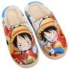 WANHONGYUE Anime One Piece Luffy Pantoufles de Maison Homme Femme Hiver Peluche Chaude Chaussons Intérieur Extérieur Antidéra