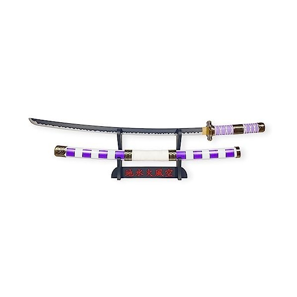 FÉENOMENN Katana One Piece - Luffy Nidai Kitetsu - Lame Bois 95cm Support Japonais Inclus 