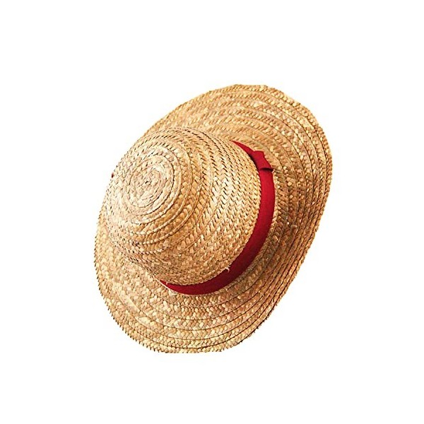 One Piece Monkey D. Luffy Cosplay Chapeau Luffy Chapeaux Plats Cosplay Japonais Dessin Animé Accessoires Chapeau Enfant Rouge