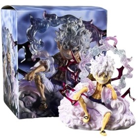 BSNRDX Luffy Figurine, Sun God Nika Luffy Gear 5, Animé Luffy daction Figure, PVC Cartoon Model Statue, Décorations de Perso