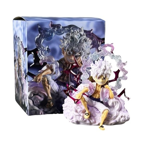 BSNRDX Luffy Figurine, Sun God Nika Luffy Gear 5, Animé Luffy daction Figure, PVC Cartoon Model Statue, Décorations de Perso