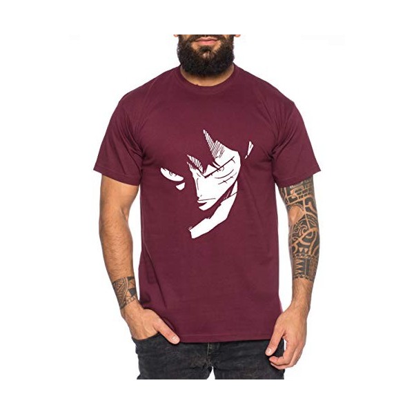 Ruffy Face Zoro One Manga T-Shirt Luffy pour Homme Anime Piece, Größe2:Large, Farbe2:Kaki