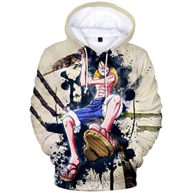 YIMIAO Enfants Impression en 3D Sweat à Capuche One Piece Pull Japonais Animé Manches Longues Hoodie Luffy Ace Pullover Garço