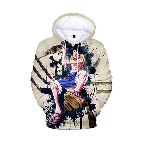 YIMIAO Enfants Impression en 3D Sweat à Capuche One Piece Pull Japonais Animé Manches Longues Hoodie Luffy Ace Pullover Garço