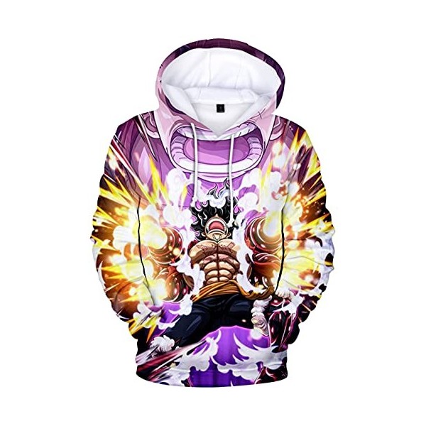 YIMIAO Enfants Impression en 3D Sweat à Capuche One Piece Pull Japonais Animé Manches Longues Hoodie Luffy Ace Pullover Garço
