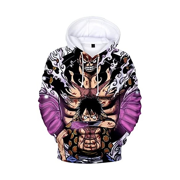 YIMIAO Enfants Impression en 3D Sweat à Capuche One Piece Pull Japonais Animé Manches Longues Hoodie Luffy Ace Pullover Garço