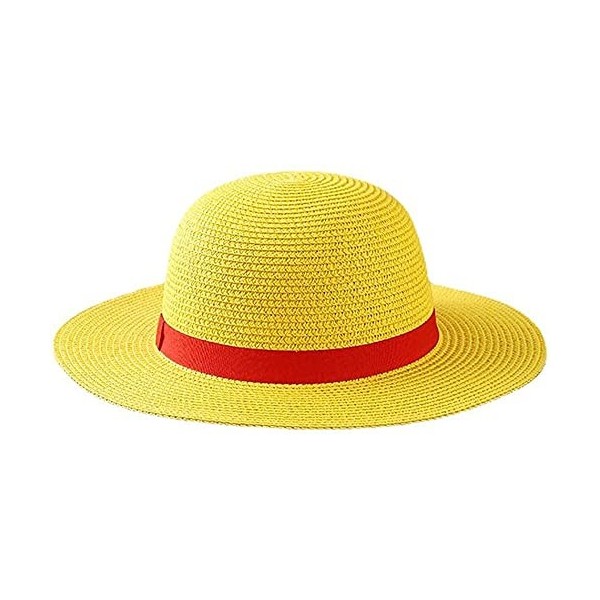 FOUTP One Piece Monkey D. Luffy Cosplay Chapeau Luffy Chapeaux Plats Cosplay Japonais Dessin Animé Accessoires Chapeau Enfant