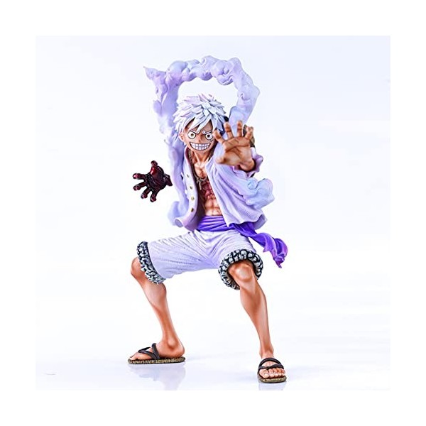 Zhongkaihua Anime Monkey D. Luffy Gear 5 Sun God Nika Form Figurine daction 20 cm Luffy Gear 2 Squatting and Pounding The Gr