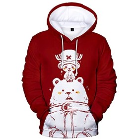 YIMIAO Garçon Fille One Piece Sweat à Capuche Impression 3D Couleur Pull Homme Japonais Luffy Ace Hoodie Pullover S 