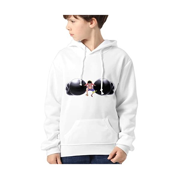 YIMIAO Garçon Fille One Piece Sweat à Capuche Impression 3D Couleur Pull Homme Japonais Luffy Ace Hoodie Pullover S 