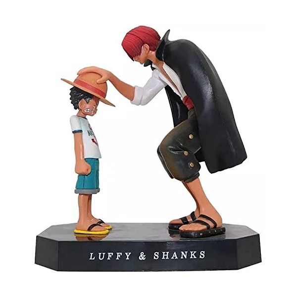 Anime One Piece Luffy Shanks Figure Jouet Anime PVC Collection Modèle Style de Toucher sa tête Figurines Personnages pour Bur