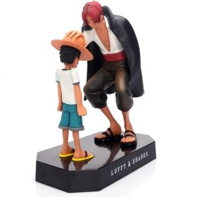Anime One Piece Luffy Shanks Figure Jouet Anime PVC Collection Modèle Style de Toucher sa tête Figurines Personnages pour Bur