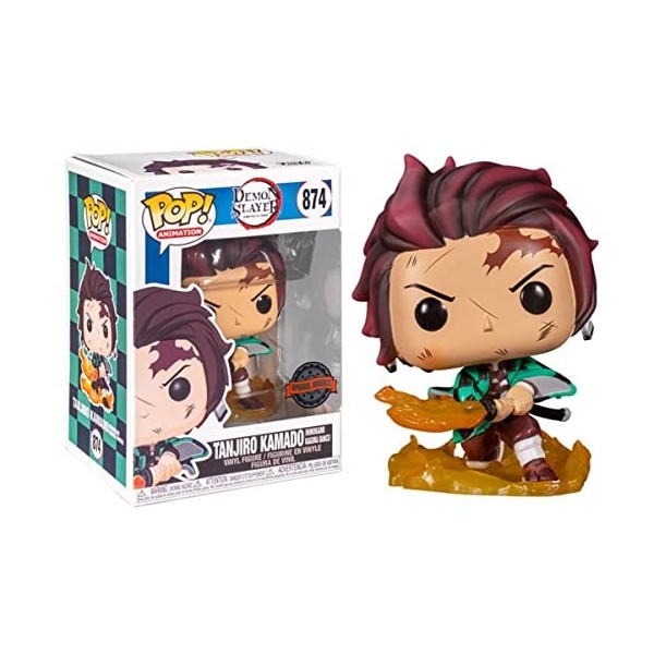 Funko Pop Demon Slayer Tanjiro Kamado avec lame flamboyante