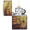 Zippo Briquet tempête Pirate Ship 540° Color Image, Blanc Mat, Rechargeable, dans Un Coffret Cadeau de Haute qualité 60005661