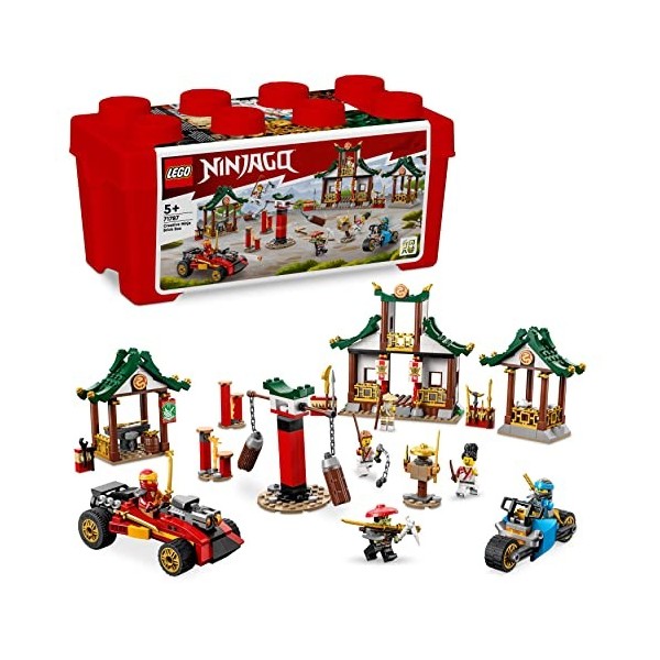 LEGO Ninjago 71787 La Boîte de Briques Créatives Ninja, pour Construire Un Parcours dobstacles, Une Voiture Ninja, Une Moto 