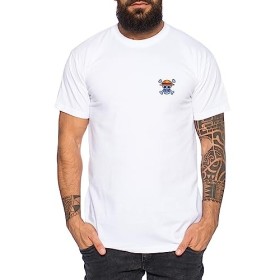 Ruffy T-Shirt Brodé Homme - Broderie Chemise Straw Hat One Pirate Piece Anime Luffy Zoro, Tasse:Blanc, Taille:L