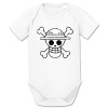 Logo Bruch One bébé Piece Luffy Coton Bio Proverbes Barboteuses Garçons et Filles 0-12, Größe2:80/10-12 Mois, Baby:Blanc