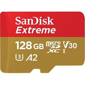 SanDisk 128 Go Extreme Carte Mémoire MicroSDXC + Adaptateur SD avec Performances Applicatives A2 Jusquà 190 Mo/s, Classe 10,