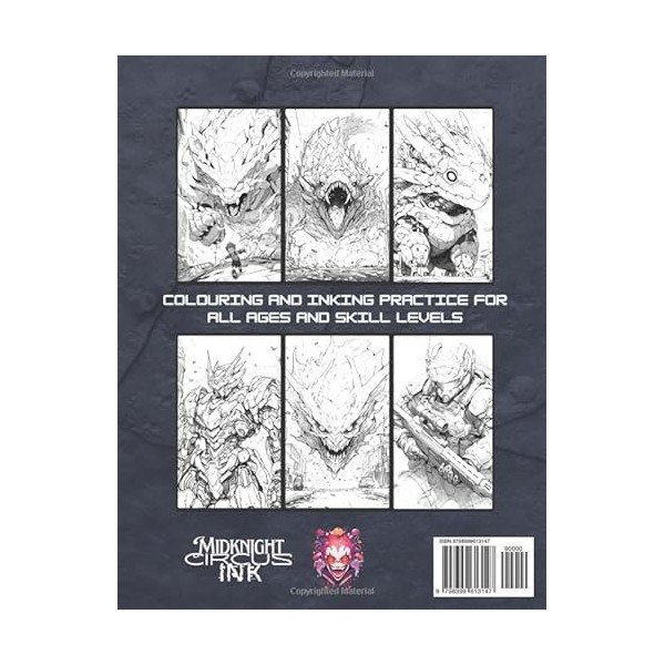 Anime Coloring and Inking Practice: Mechs & Monsters Volume 6: Japanese Manga Inspured Coloring Book for Kids, Teens and Adul