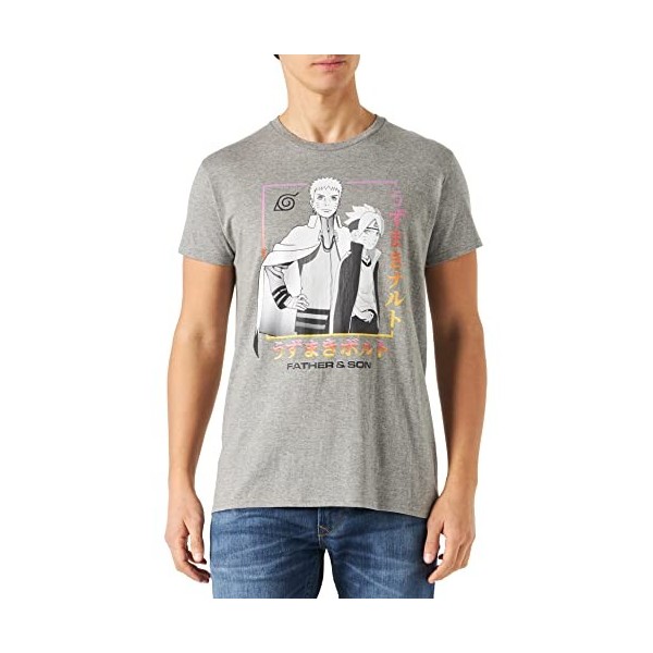 Boruto MEBORUTTS007 T-Shirt, Blanc, M Homme