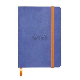 RHODIA 117308C - Carnet Souple Saphir - A6 - Ligné - 144 pages - Papier Clairefontaine Ivoire 90 g/m - Marque-Page, Fermeture