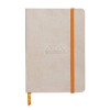RHODIA 117308C - Carnet Souple Saphir - A6 - Ligné - 144 pages - Papier Clairefontaine Ivoire 90 g/m - Marque-Page, Fermeture