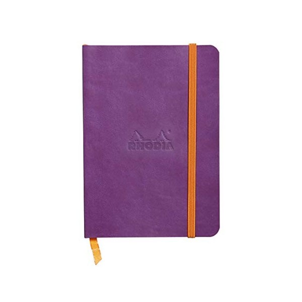 RHODIA 117308C - Carnet Souple Saphir - A6 - Ligné - 144 pages - Papier Clairefontaine Ivoire 90 g/m - Marque-Page, Fermeture