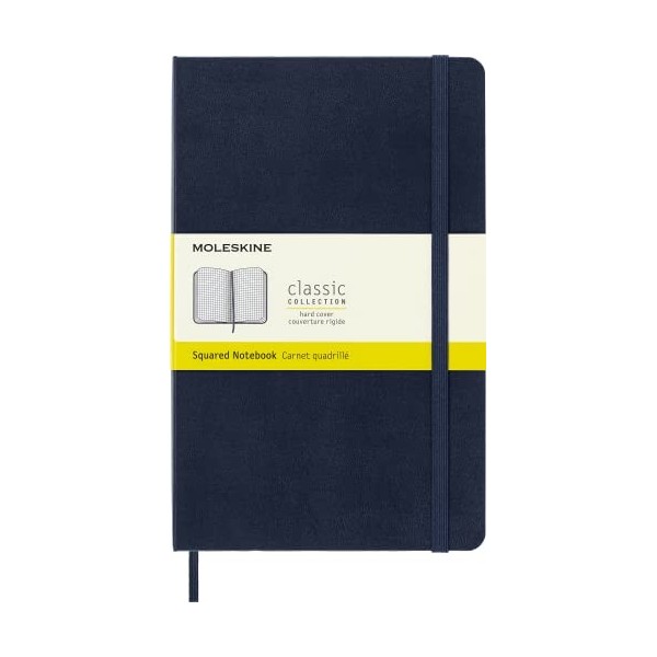 Moleskine - Carnet de Notes Classique Papier Blanche - Journal Couverture Rigide et Fermeture par Elastique, Taille Grand For