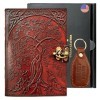 URBAN LEATHER Wolf Tree of Life Scrapbook Grimoire Journal of Shadows pour hommes, femmes et adolescents à écrire, petit carn