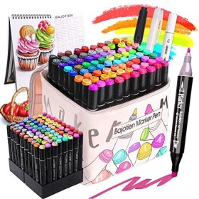 Efimeso Feutre a Alcool 80 Couleurs Marqueur, Double Pointe Feutre Alcool Avec Étui De Transport Pour Les Artistes Et La De M