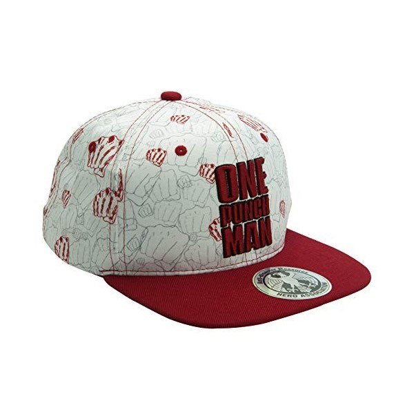 ABYSTYLE - One Punch Man - Casquette Snapback- Beige & Rouge - Poings
