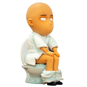 Figurine One Punch Man Saitama Toilettes 15 cm Anime Saitama Sensei Drôle Mignon Figurine Action Figure PVC Statue Modèle Col