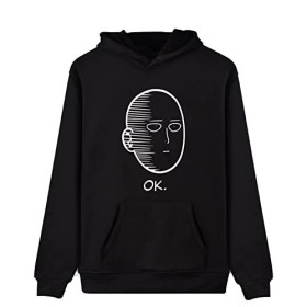 Unsiex One Punch Man Hoodies Anime Saitama Pull à capuche imprimé 3D Sweats à capuche tendance à manches longues avec cordon 