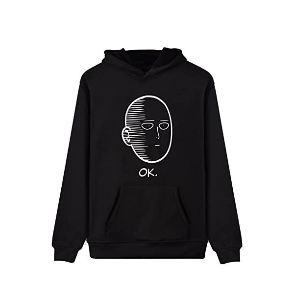 Unsiex One Punch Man Hoodies Anime Saitama Pull à capuche imprimé 3D Sweats à capuche tendance à manches longues avec cordon 