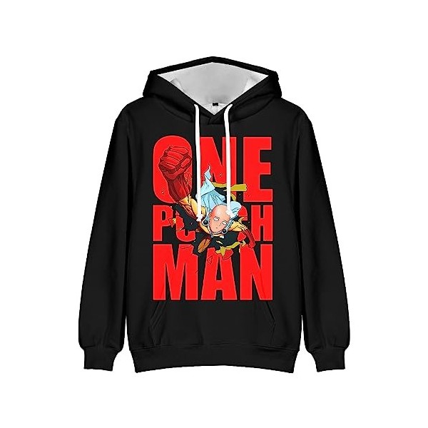 Dmspace One Punch Man Sweat à capuche pour enfant Saitama Figurine 3D Dessin animé Pull Garçon Fille Anime Hoodies Adolescent