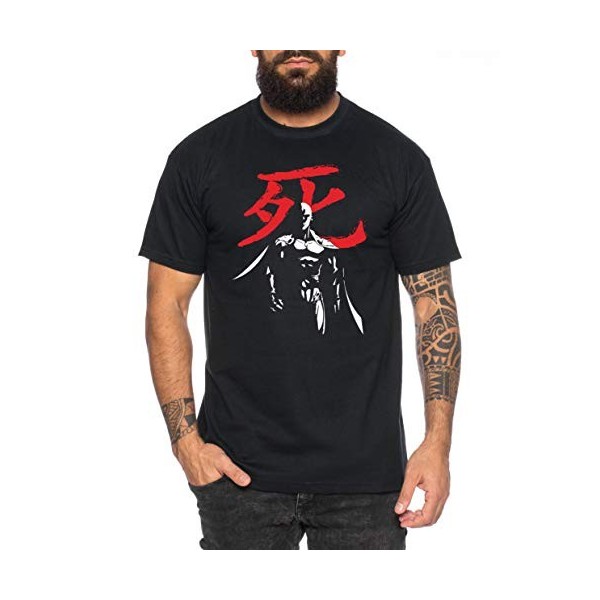 Saitama Stand T-Shirt pour Homme Saitama Punch One Anime Manga, Farbe2:Noir, Größe2:Large