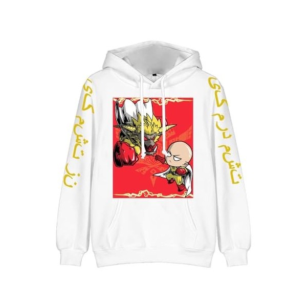 KWJTOY One Punch Man Sweat à capuche Anime Saitama, imprimé 3D, manches longues avec poche, vêtements de sport décontractés p