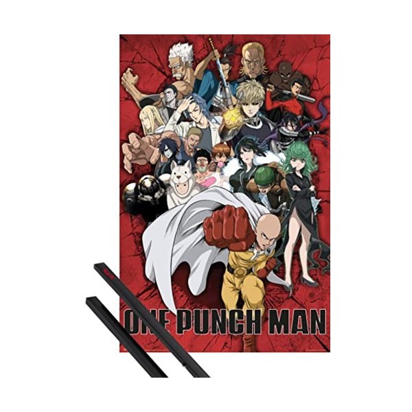 1art1 One Punch Man Poster Heroes Affiche Murale 91x61 cm