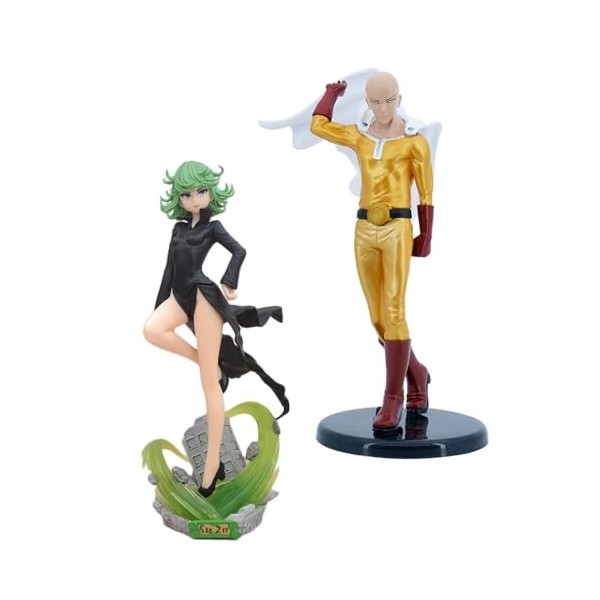 Figurines One Punch Man avec lumière Saitama Anime Figure Big Statues lourdement fait Décoration de bureau Action Figurine Or