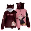 zhedu Spy X Family Anya Forger Mignon Chat Oreille Vêtements Garçons Filles 3D Sweat à Capuche Kawaii Survêtement Veste Mante