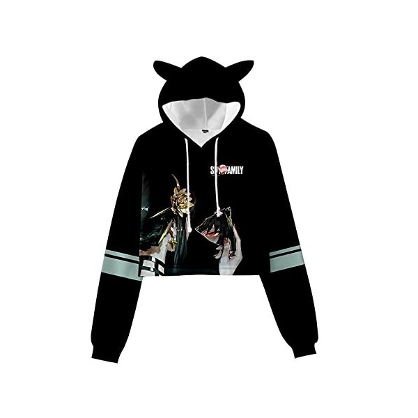 acsefire Sweat Anime Cosplay Femmes Filles Spy x Family 3D Sweat à Capuche à Manches Longues Anya Forger Pull avec Oreille de