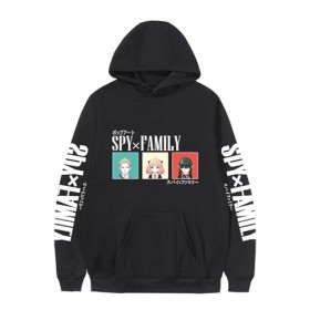 GROGG Anime Spy X Family Hoodie Manches Longues Anya Imprimé Hoodie Pullover Spy X Family Anya Kawaii Sweat - Shirt pour Adul